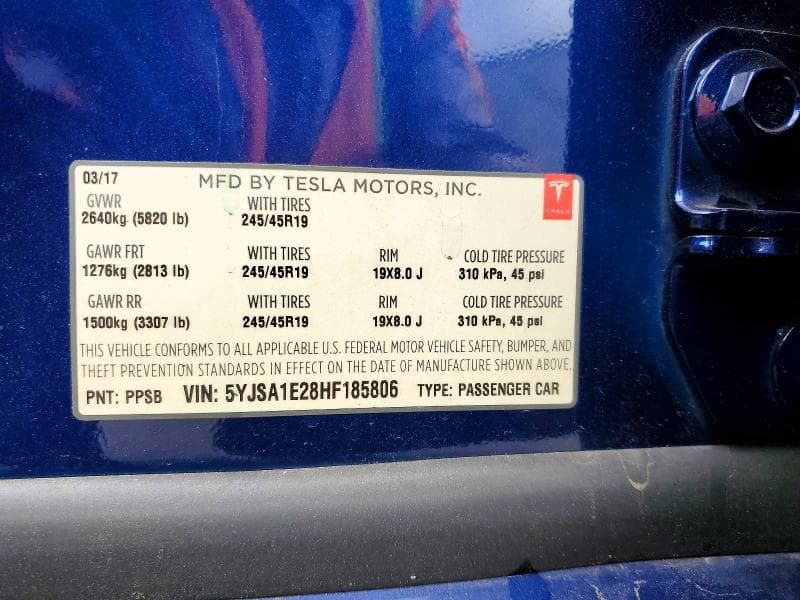 2017 TESLA MODEL S 13