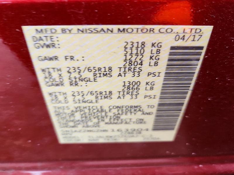 2017 NISSAN MURANO SL 14