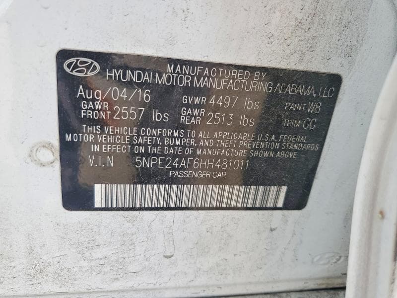 2017 HYUNDAI SONATA SE 12