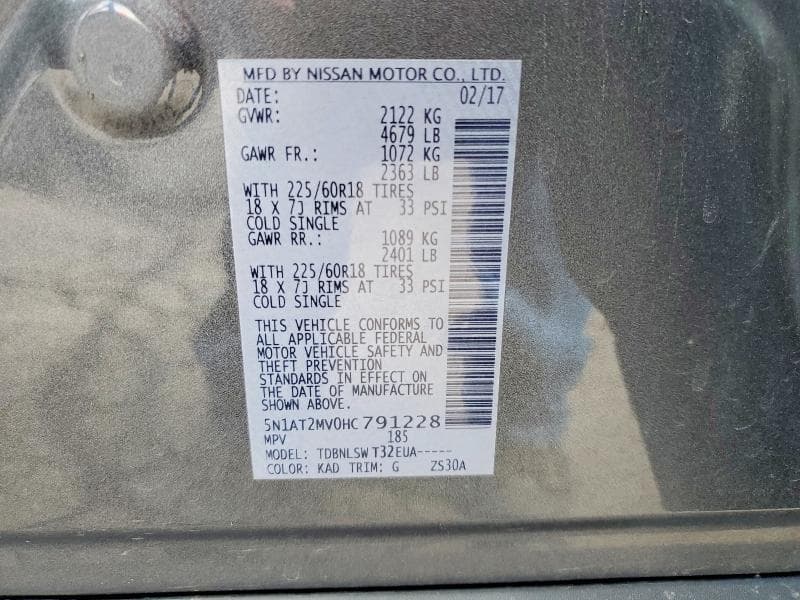 2017 NISSAN ROGUE SL 13