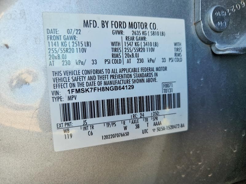 2022 FORD EXPLORER LIMITED 13