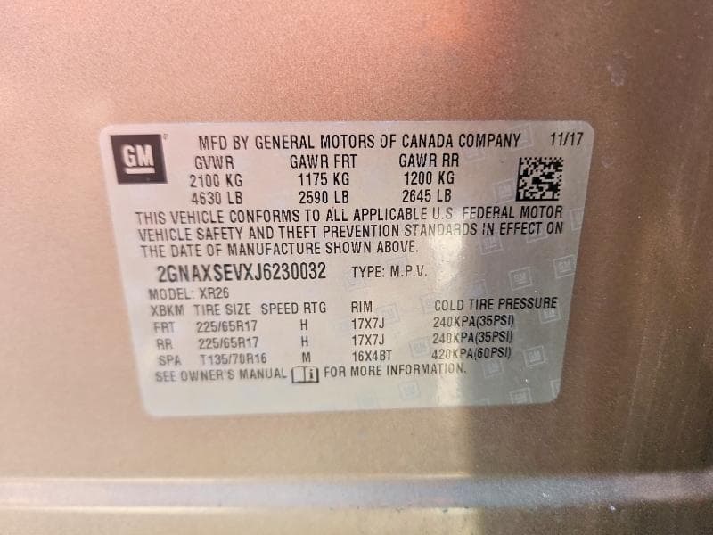 2018 CHEVROLET EQUINOX LT 14