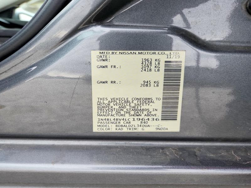 2020 NISSAN ALTIMA S 12