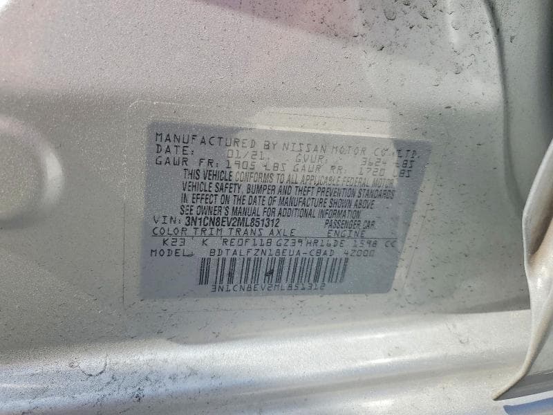 2021 NISSAN VERSA SV 12