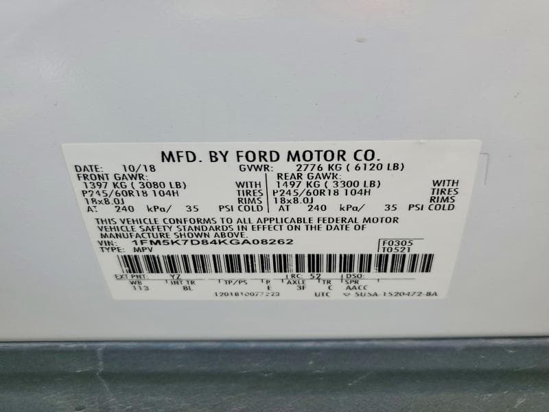 2019 FORD EXPLORER XLT 13