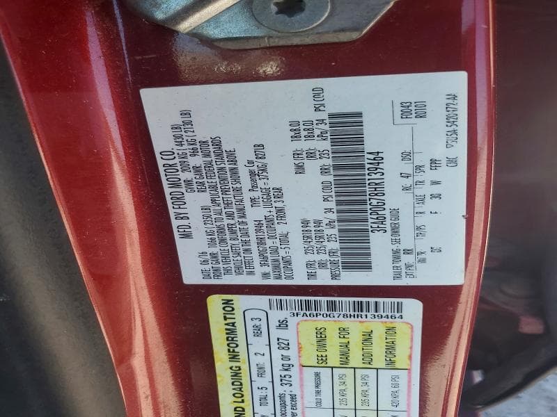 2017 FORD FUSION S 23
