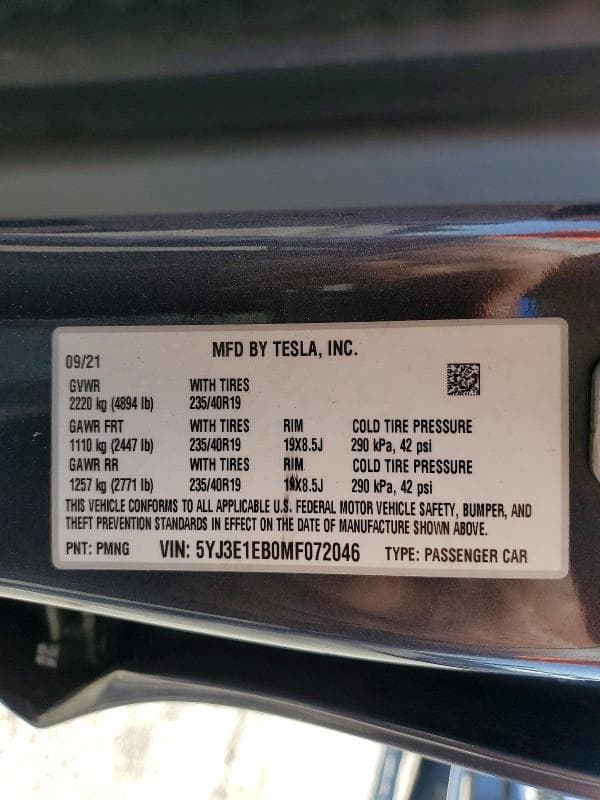 2021 TESLA MODEL 3 13