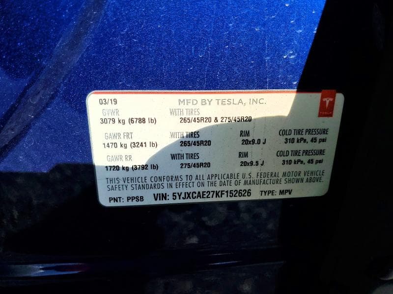 2019 TESLA MODEL X 13