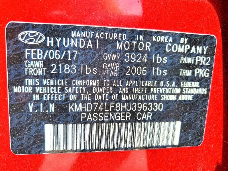 2017 HYUNDAI ELANTRA SE 13