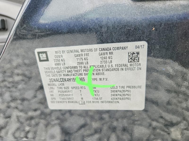 2017 CHEVROLET EQUINOX LT 13