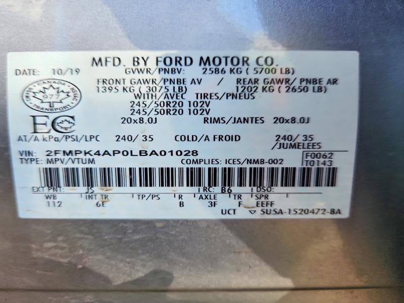 2020 FORD EDGE ST 14