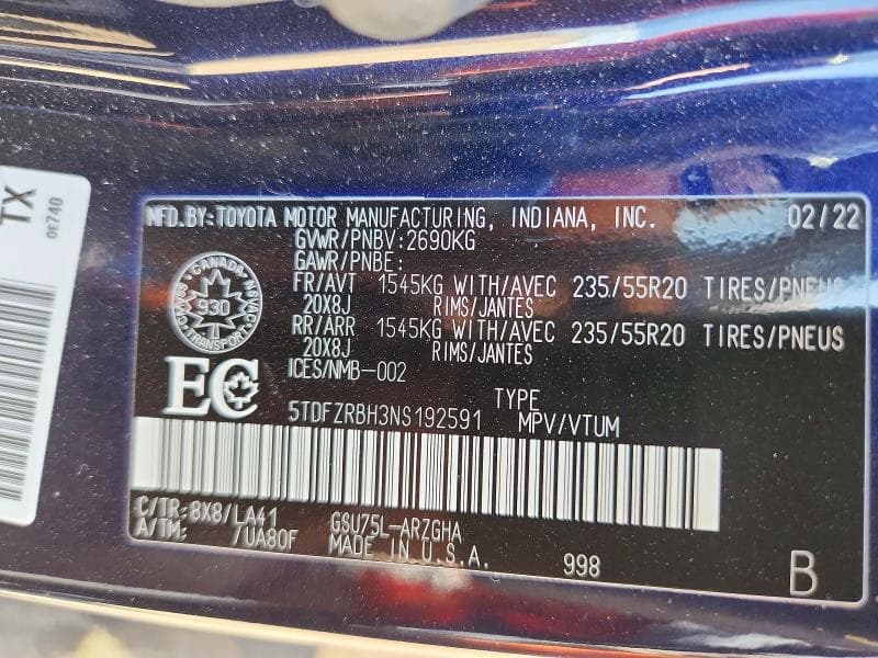 2022 TOYOTA HIGHLANDER PLATINUM 14