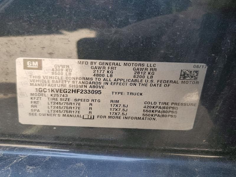 2017 CHEVROLET SILVERADO K2500 HEAVY DUTY LT 12