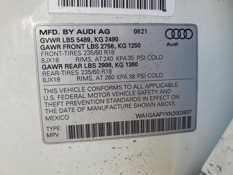 2022 AUDI Q5 PREMIUM 45 13