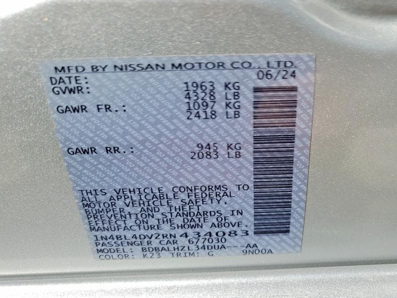 2024 NISSAN ALTIMA SV 13