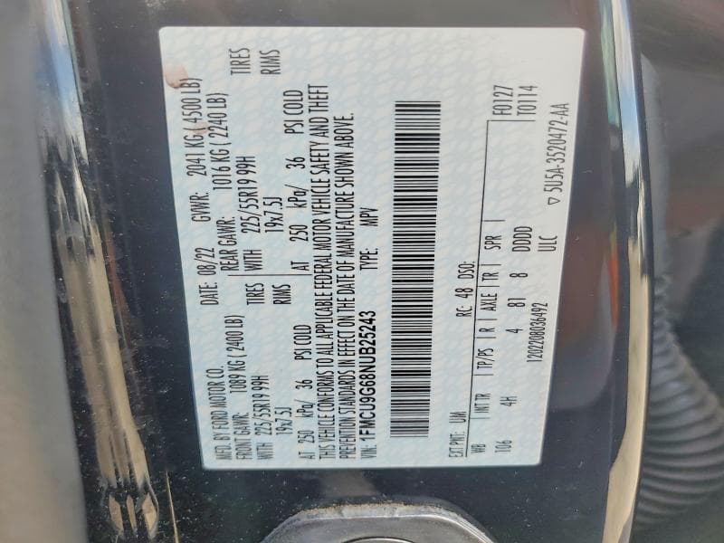 2022 FORD ESCAPE SE 14