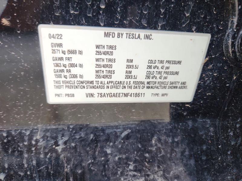 2022 TESLA MODEL Y 12