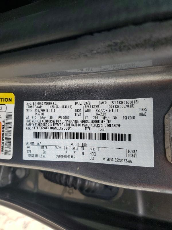 2021 FORD RANGER XL 12