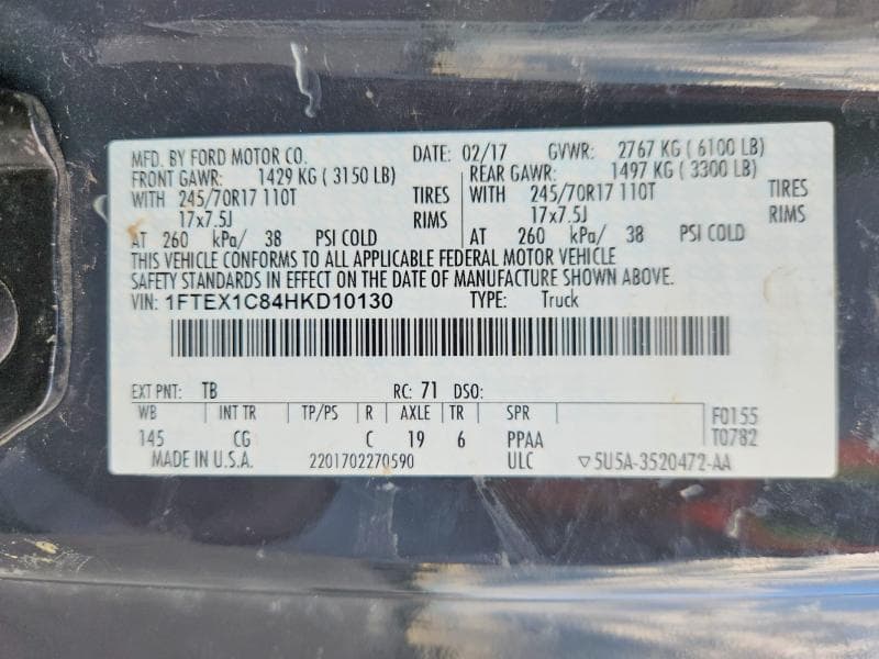 2017 FORD F150 SUPER CAB 12