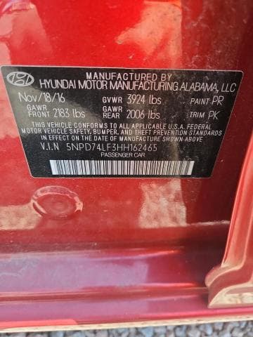 2017 HYUNDAI ELANTRA SE 12