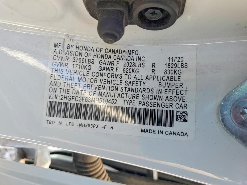 2021 HONDA CIVIC LX 12