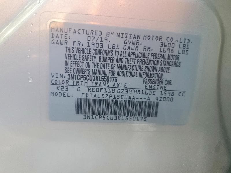2019 NISSAN KICKS SV 14