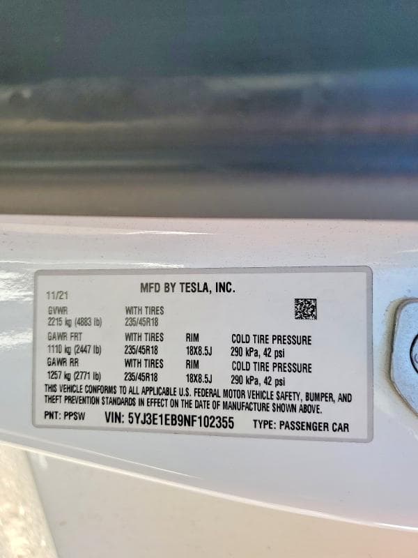 2022 TESLA MODEL 3 12