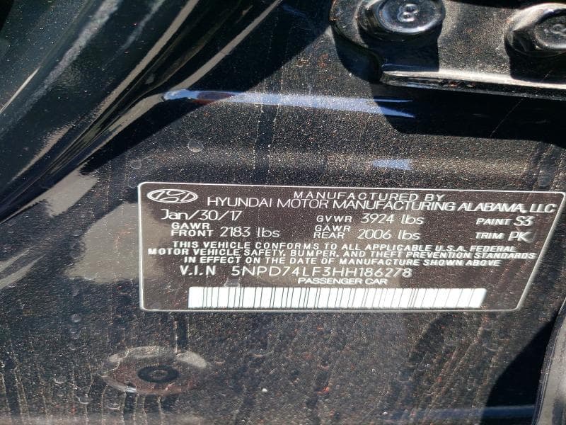 2017 HYUNDAI ELANTRA SE 12