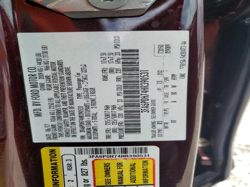 2017 FORD FUSION SE 13