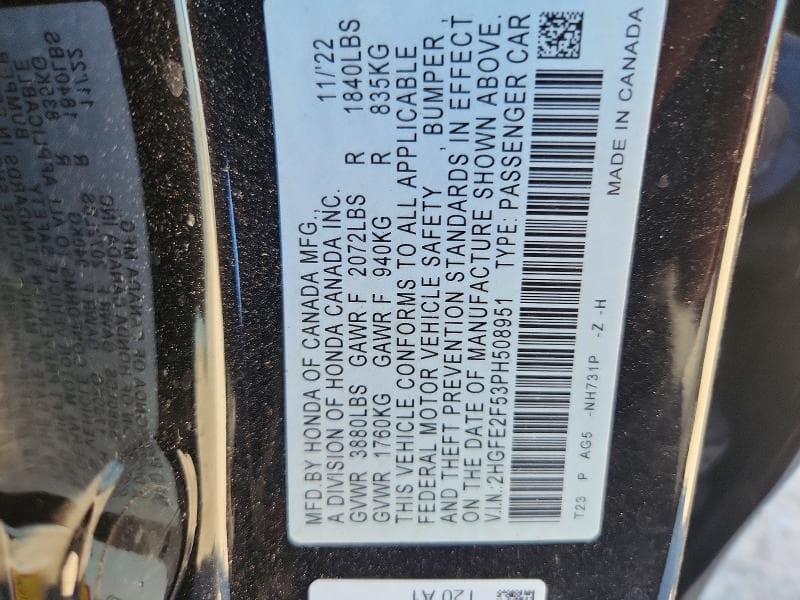 2023 HONDA CIVIC SPORT 12