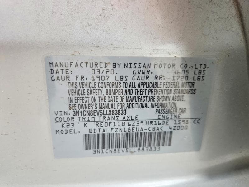 2020 NISSAN VERSA SV 12