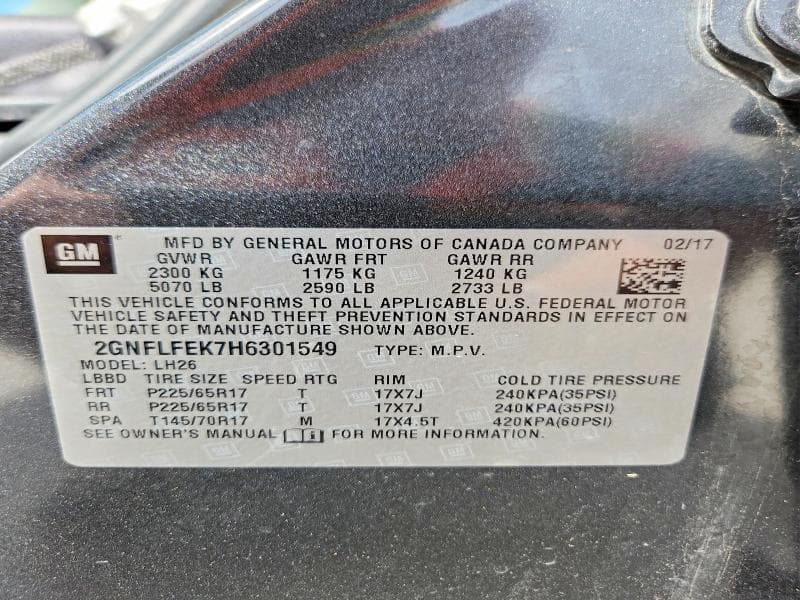 2017 CHEVROLET EQUINOX LT 13
