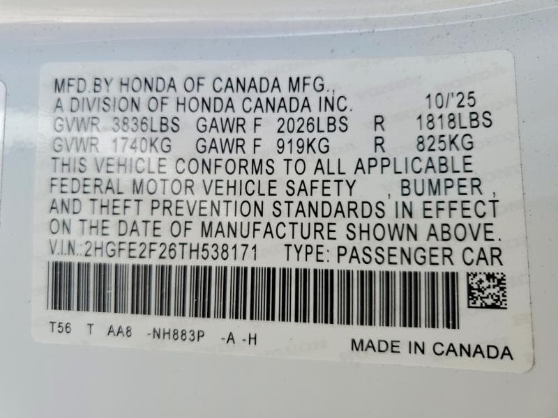 2026 HONDA CIVIC LX 13