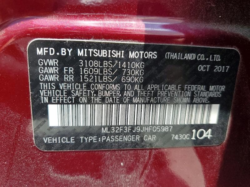 2018 MITSUBISHI MIRAGE G4 ES 13