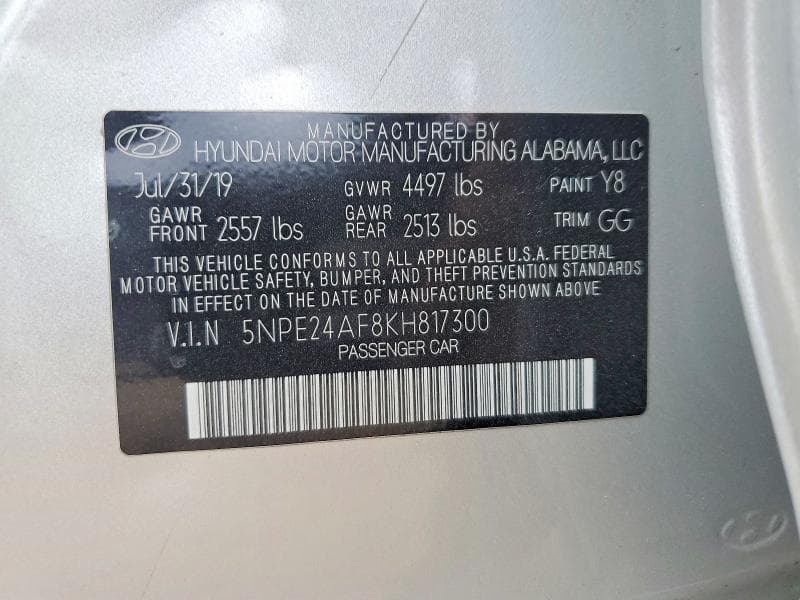 2019 HYUNDAI SONATA SE 13