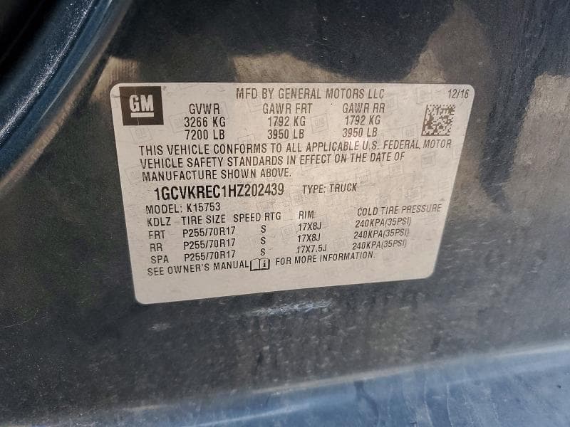 2017 CHEVROLET SILVERADO K1500 LT 12