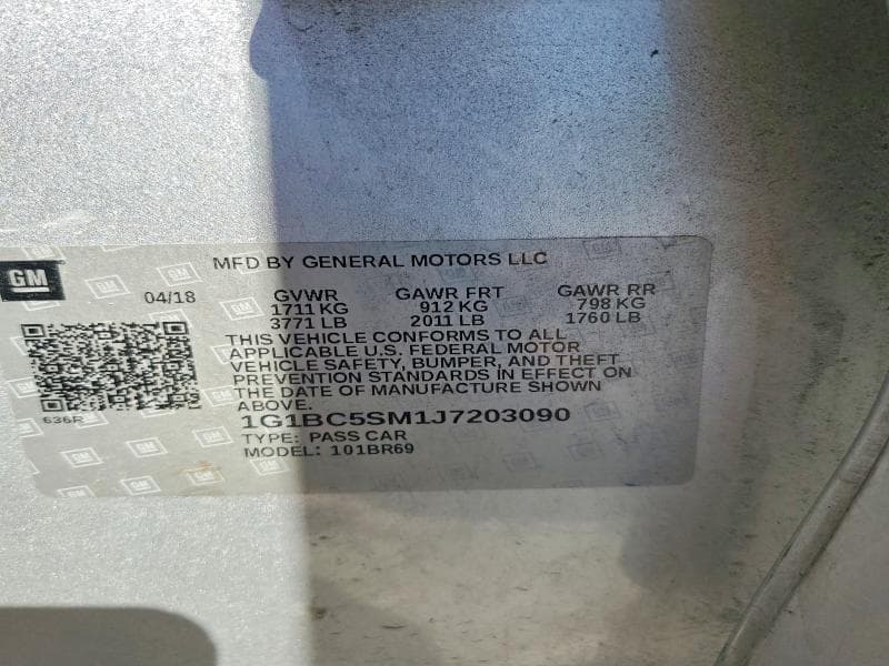 2018 CHEVROLET CRUZE LS 13