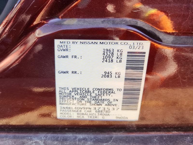 2023 NISSAN ALTIMA SV 12