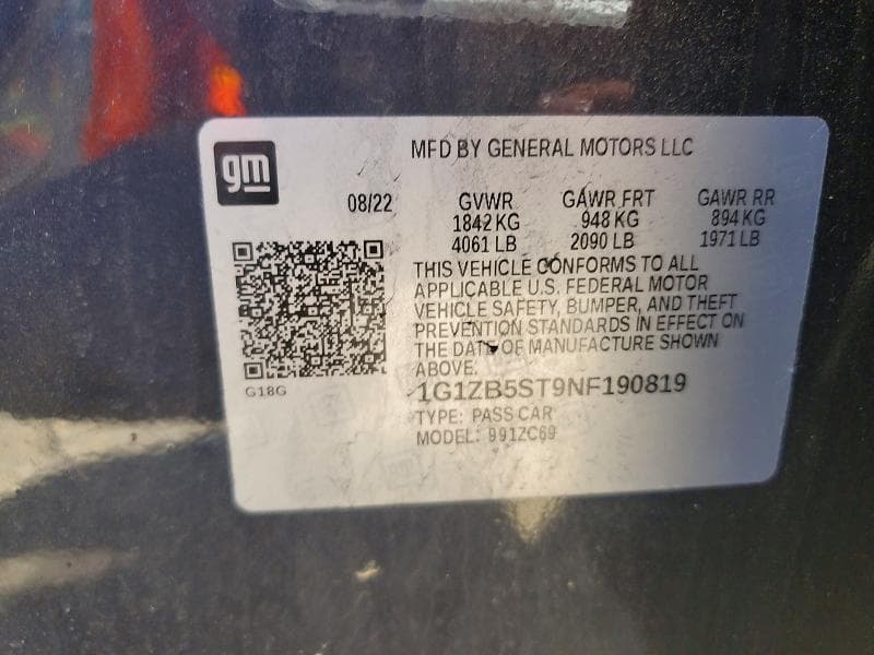 2022 CHEVROLET MALIBU LS 12