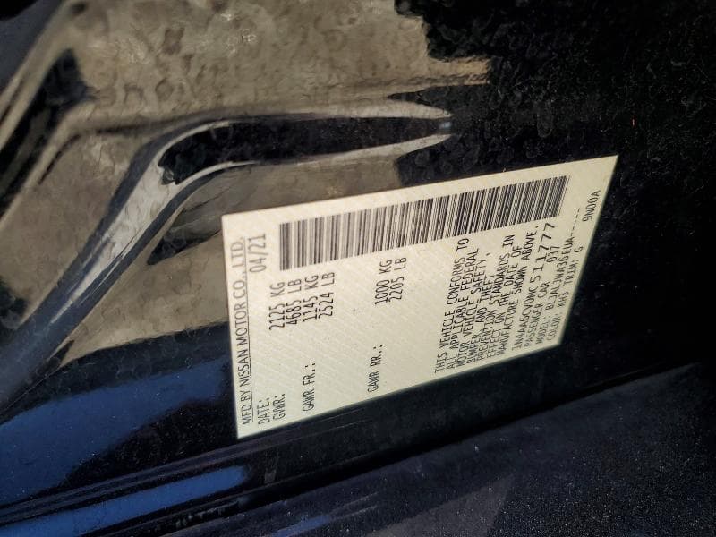 2021 NISSAN MAXIMA SV 12
