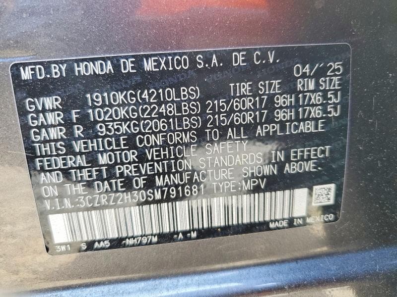 2025 HONDA HR-V LX 12