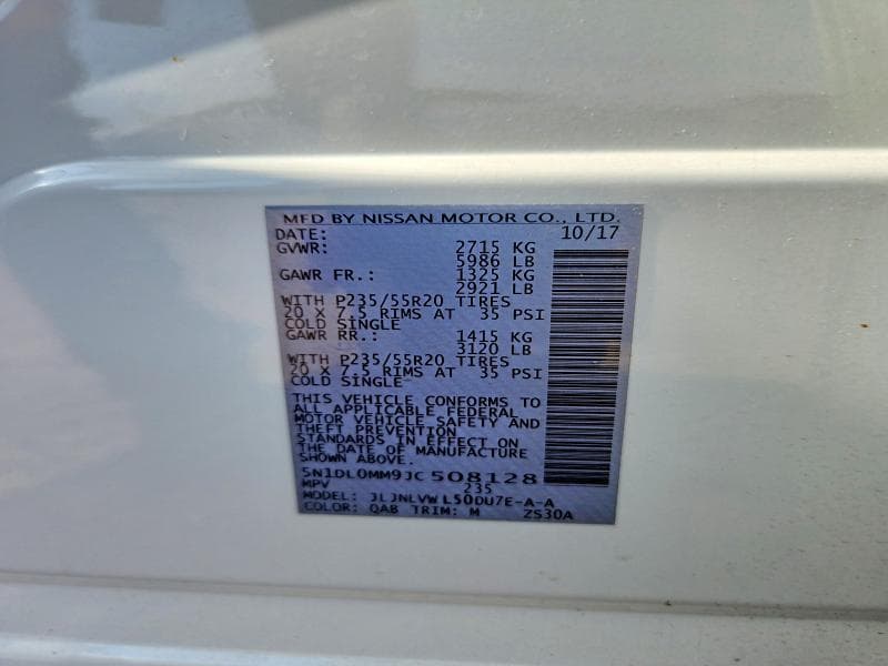 2018 INFINITI QX60 BASE 12