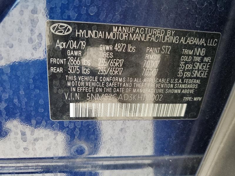 2019 HYUNDAI SANTA FE SE 13