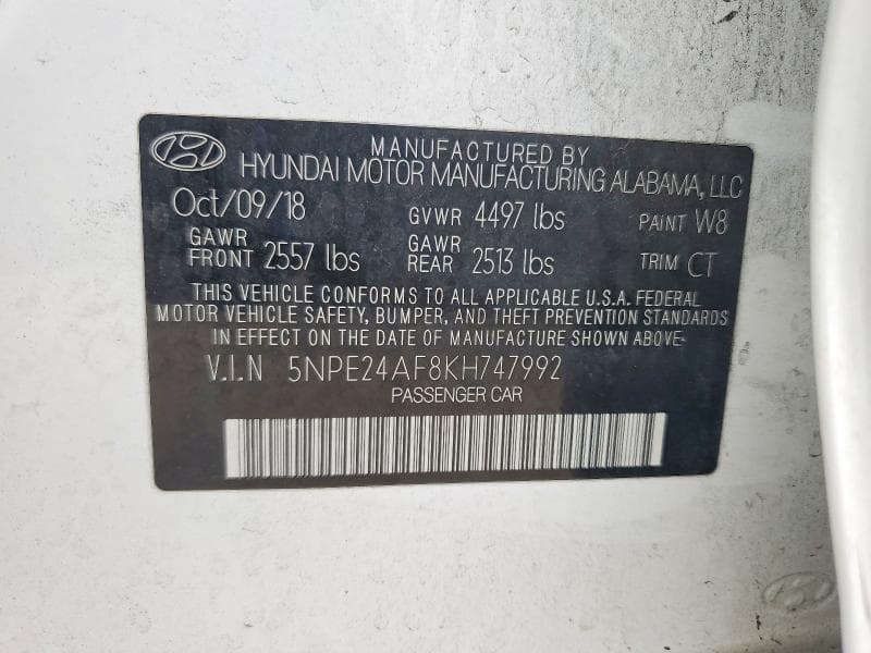 2019 HYUNDAI SONATA SE 12