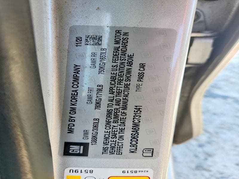 2021 CHEVROLET SPARK 1LT 12