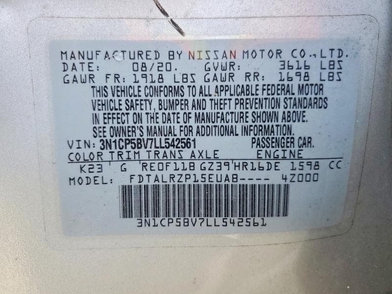 2020 NISSAN KICKS S 13