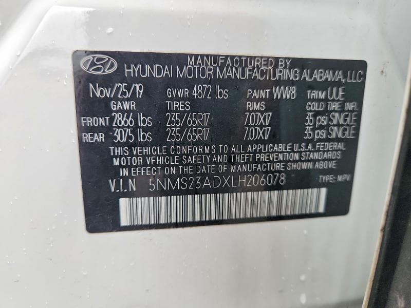 2020 HYUNDAI SANTA FE SE 13