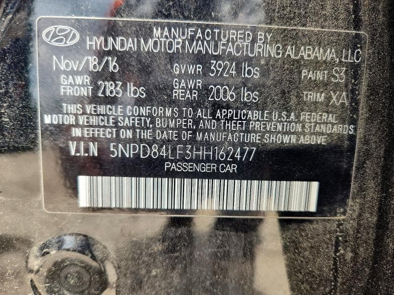 2017 HYUNDAI ELANTRA SE 12