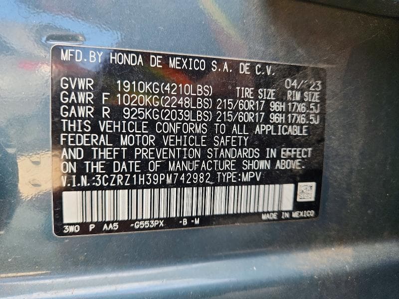 2023 HONDA HR-V LX 13