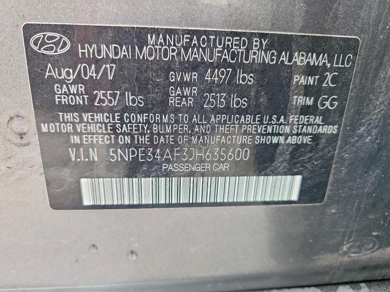 2018 HYUNDAI SONATA SEL 12